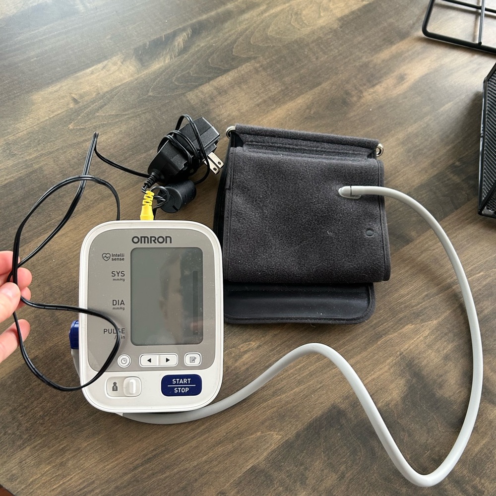 OMRON Blood Pressure Monitor Base in White and Blue